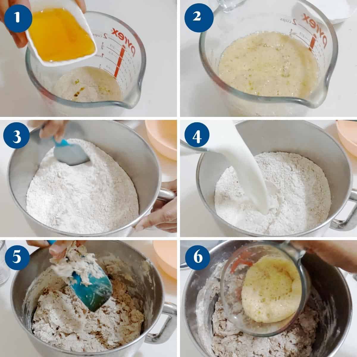 How to knead the whole wheat dough.