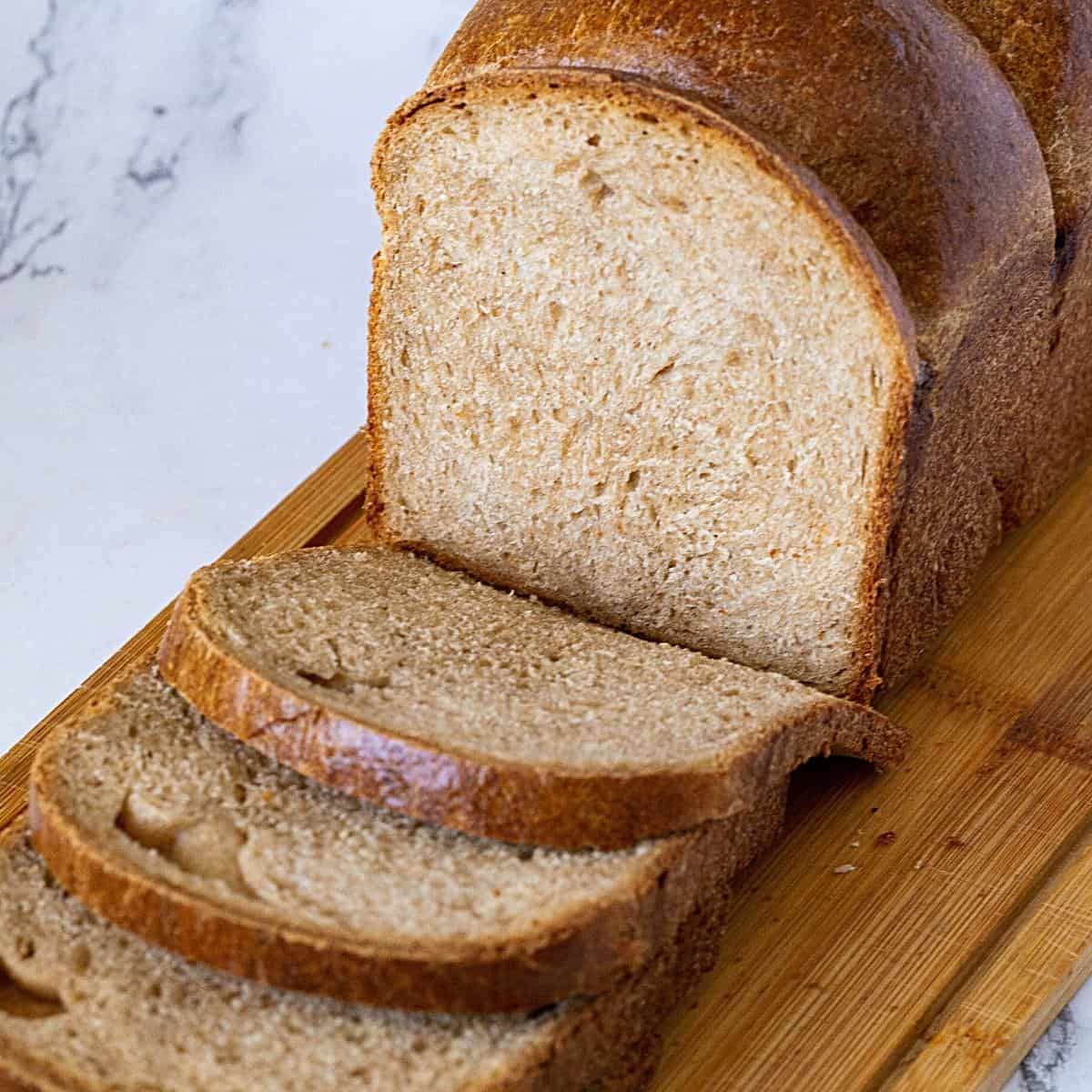 A sliced sandwich bread on the table.