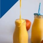 A pinterest image for mango lassi