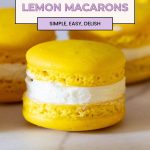 A stack of yellow macarons on the table.