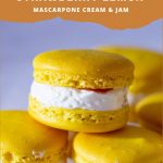 Pinterest image for lemon strawberry macarons.