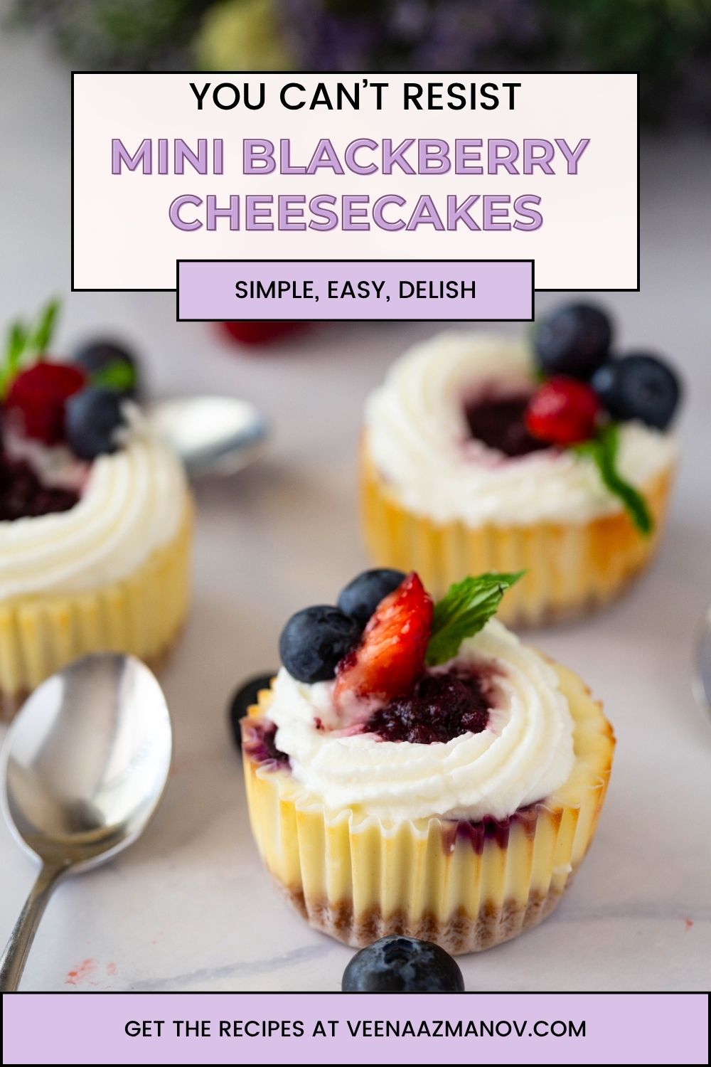 Mini Cheesecakes - Blueberry, image size:1000x1500
