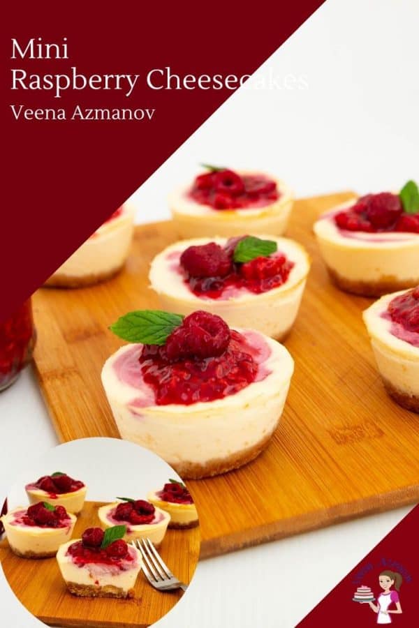 How to make baked mini cheesecakes with raspberry filling on top