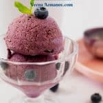 Pinterest image for blueberry ice cream.