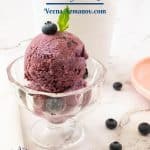 Pinterest image for blueberry ice cream.