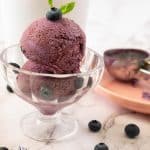 Pinterest image for blueberry ice cream.