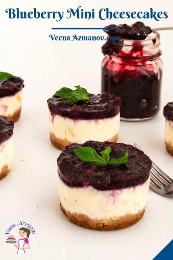 Pinterest image for mini cheesecakes.