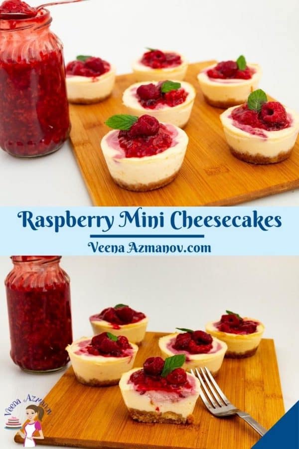 Pinterest image for mini cheesecakes.
