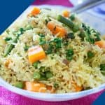 Pinterest image with vegetable rice
