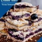 Pinterest image for cream cheese bars with blueberries