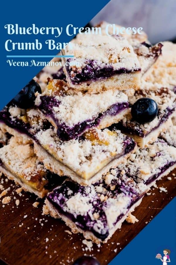 Pinterest image for bars with blueberry