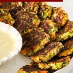 Pinterest image for carrot zucchini patties.