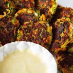 Pinterest image for carrot zucchini patties.