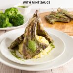 A Pinterest image for grilled lamb chops.