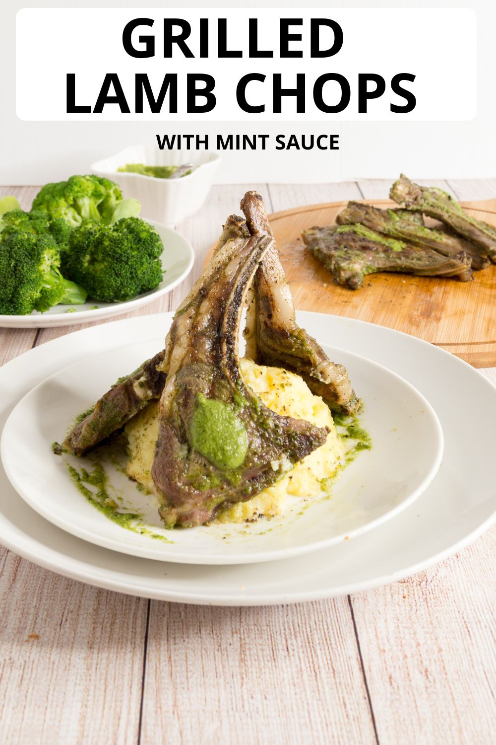 A Pinterest image for grilled lamb chops.