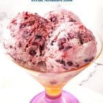 Pinterest image for no churn mixed berry ice cream.