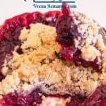 Pinterest image for raspberry fruit crumble.