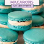 Pinterest image for blueberry macarons.