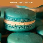 Pinterest image for blueberry macarons.