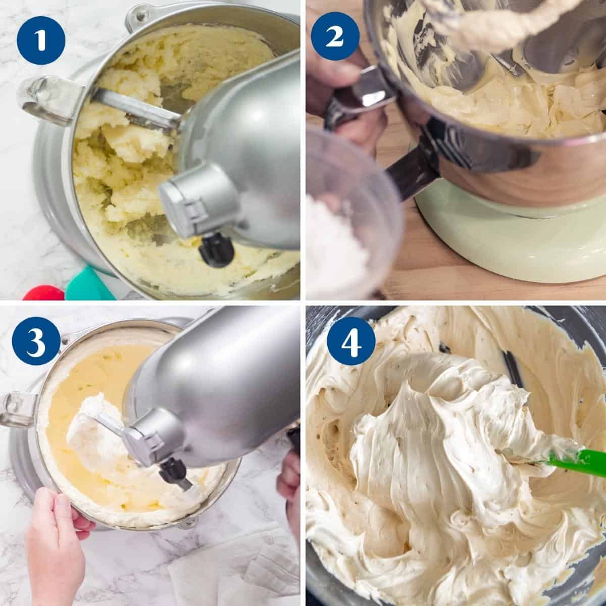 Progress Pictures Collage for Caramel Frosting.