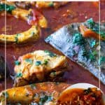 Pinterest image for fish with tomato sauce