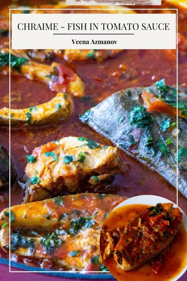 Pinterest image for fish with tomato sauce