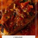 Pinterest image for fish with tomato sauce