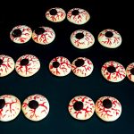Halloween cookies on a table.