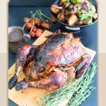 Pinterest image for Roast Chicken with Maple and Balsamic.