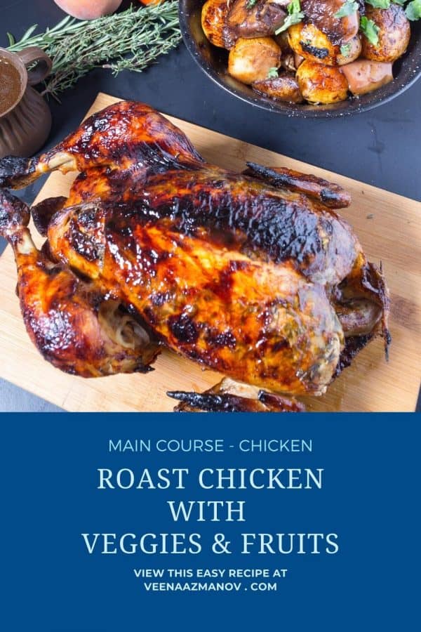 Pinterest image for maple roasted chicken.