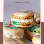 Pinterest image for Multicolored Tie Dye Macarons.