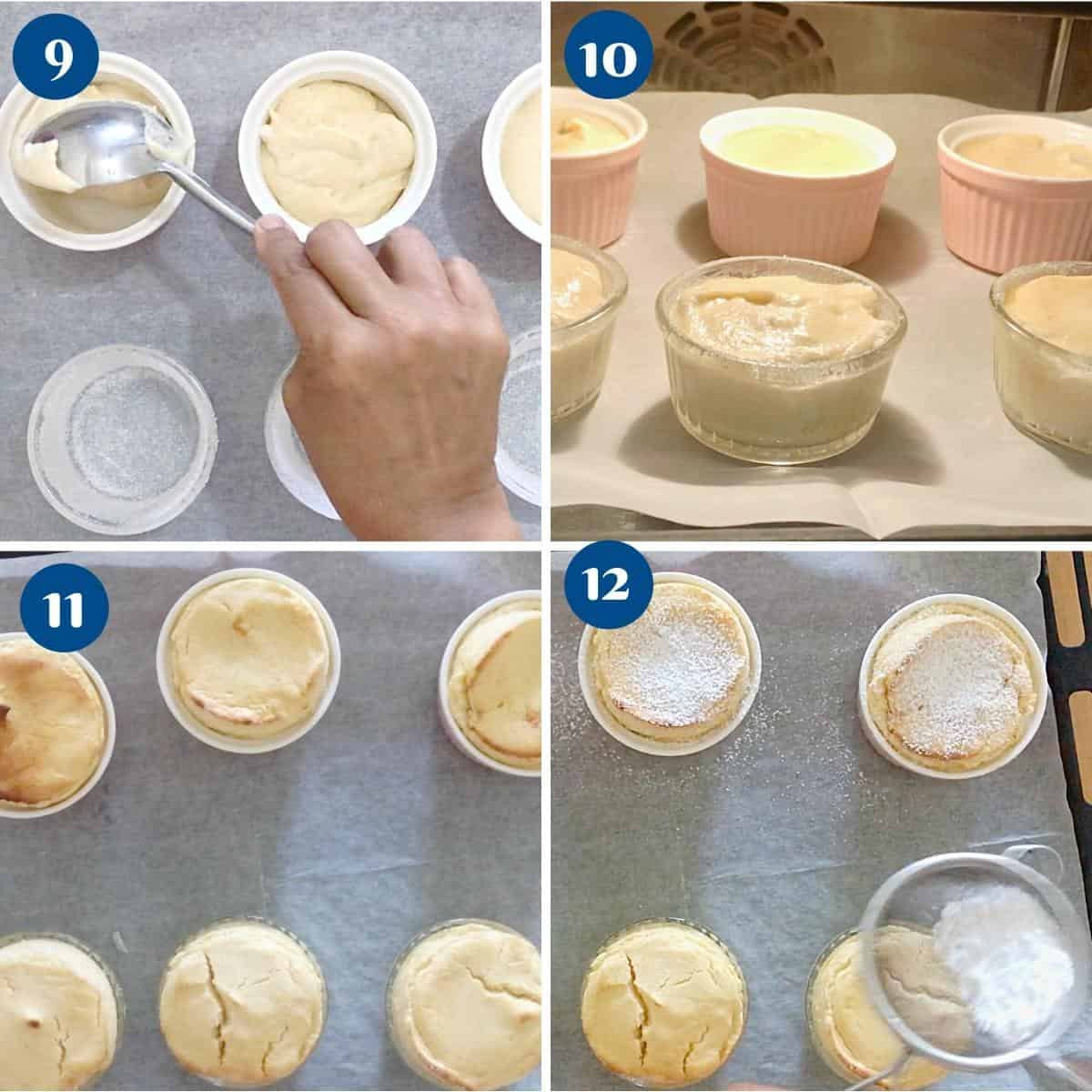 Progress pictures baking the soufflé.
