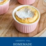 Pinterest image for pumpkin souffle.