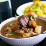 A bowl of beef stew.