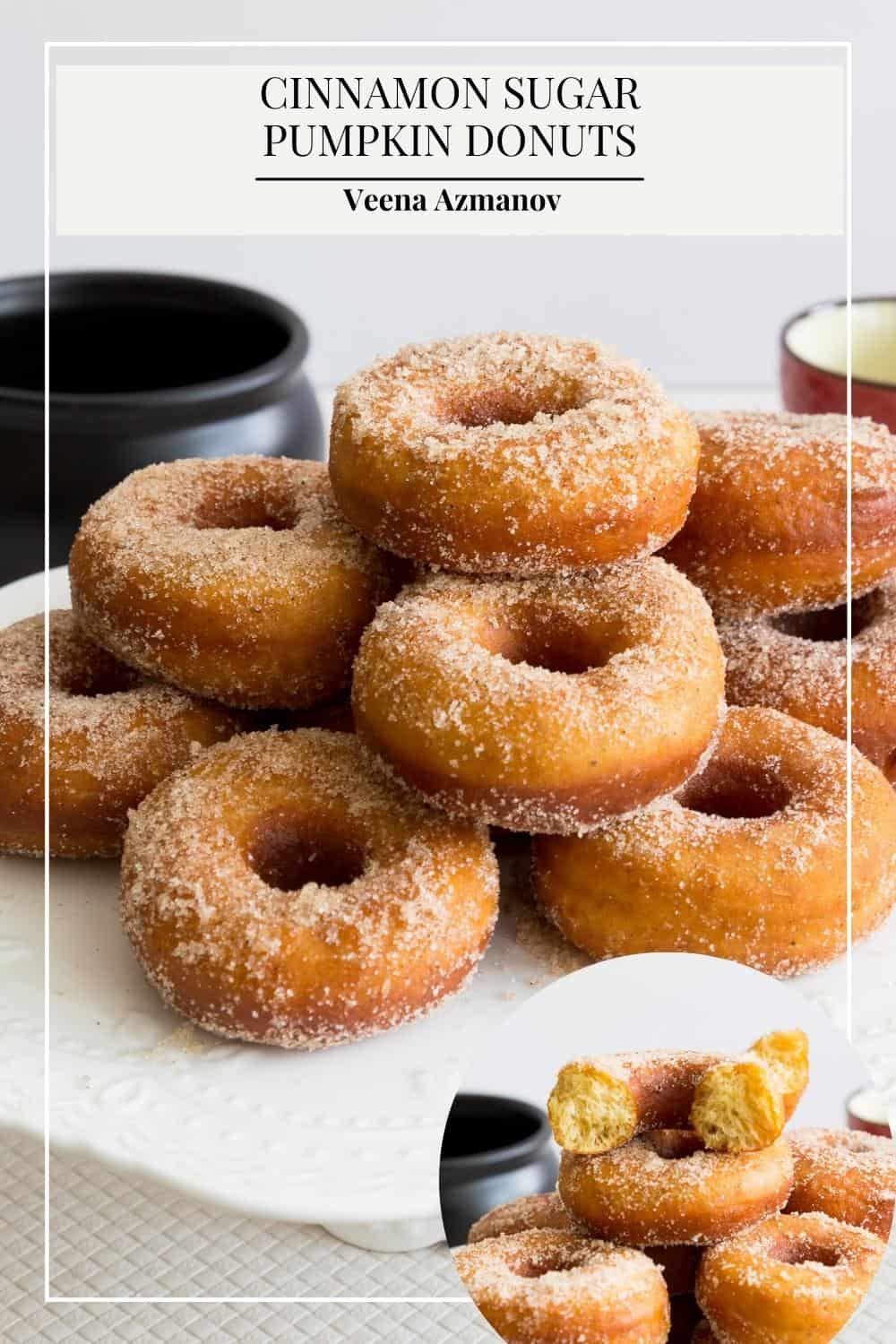 Pinterest image for pumpkin donuts.