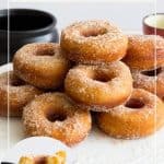 Pinterest image for cinnamon sugar donuts.