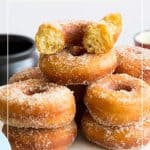Pinterest image for cinnamon sugar pumpkin donuts.