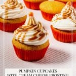 Pinterest image for pumpkin cupcakes.