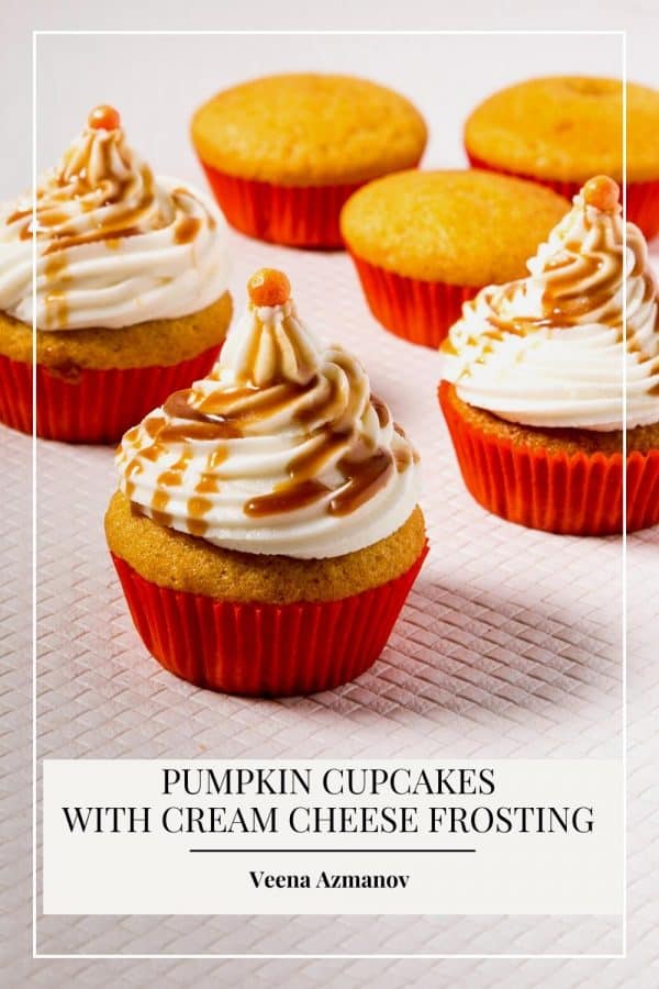 Pinterest image for pumpkin cupcakes.