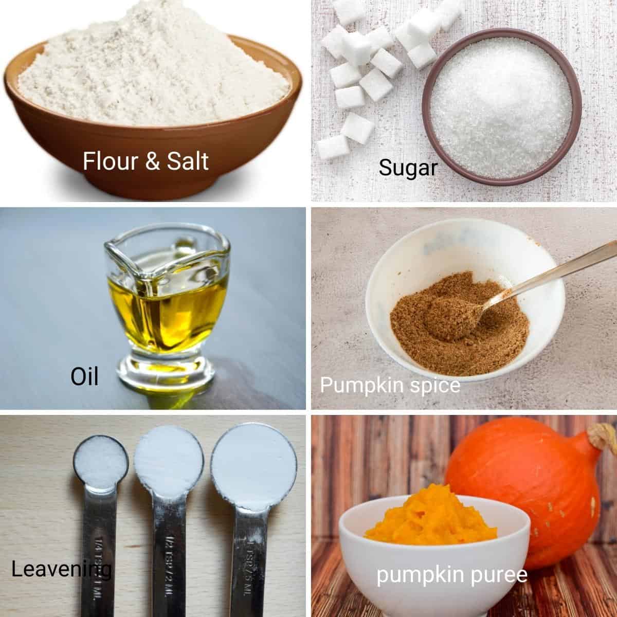 Ingredients for making pumpkin cupcakes.