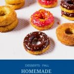 Pinterest image for pumpkin cake donuts.