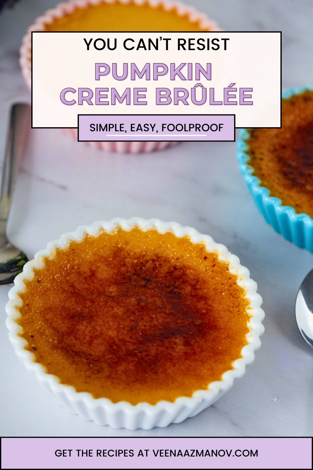 Pinterest image for Pumpkin Creme Brûlée Recipe.