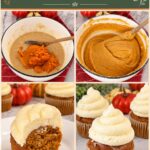 Pinterest image for Pumpkin Cupcakes with Cream Cheese Frosting.