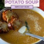 Pinterest image for Roast Sweet Potato Soup.