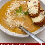Pinterest image for Roast Sweet Potato Soup.