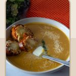 Pinterest image for Roast Sweet Potato Soup.
