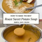 Pinterest image for Roast Sweet Potato Soup.