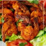 Pinterest image for prawns with tandoori masala.