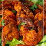 Pinterest image for prawns with tandoori masala.