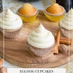 Pinterest image for Eggnog Cupcakes.